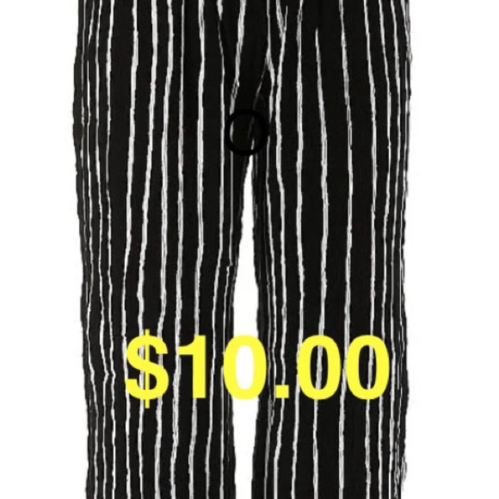 Black and White Striped Pants